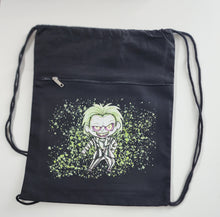 Load image into Gallery viewer, The green juice demon drawstring string backpack