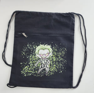 The green juice demon drawstring string backpack