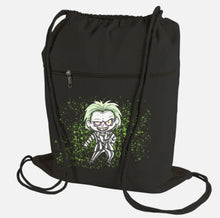 Load image into Gallery viewer, The green juice demon drawstring string backpack