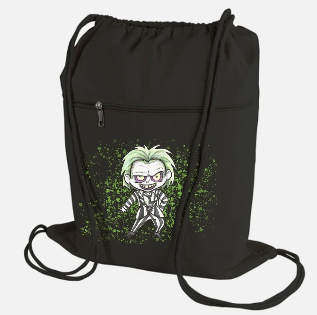 The green juice demon drawstring string backpack