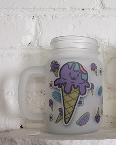Ice cream zombie frosted glass mug