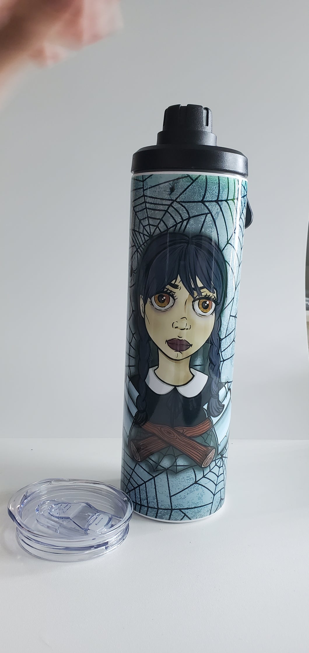 Goth girl 30 oz tumbler with water bottle top – LindaMayra